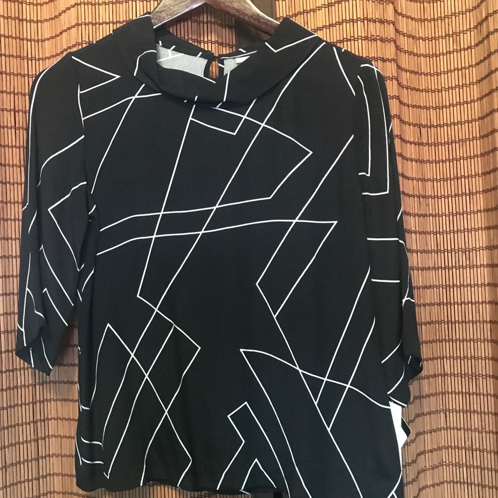 Black and White Patterned Blouse